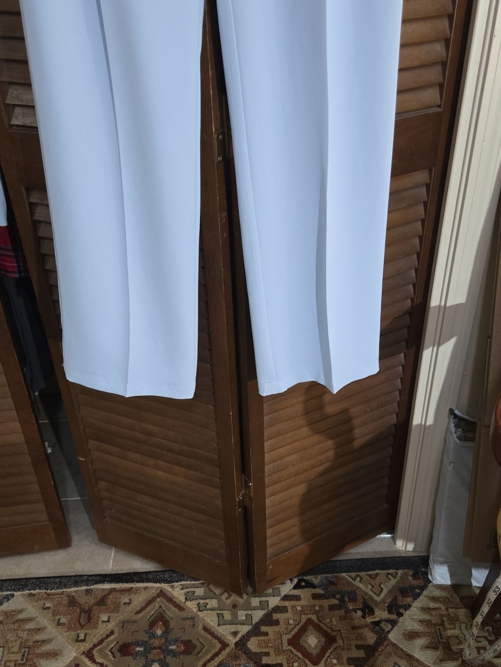 Women's Light Blue Pleated Trousers - Picture 4 of 6